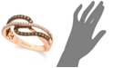 Le Vian Chocolate by Petite Chocolate and White Diamond (3/8 ct. t.w.) Ring in 14k Rose Gold